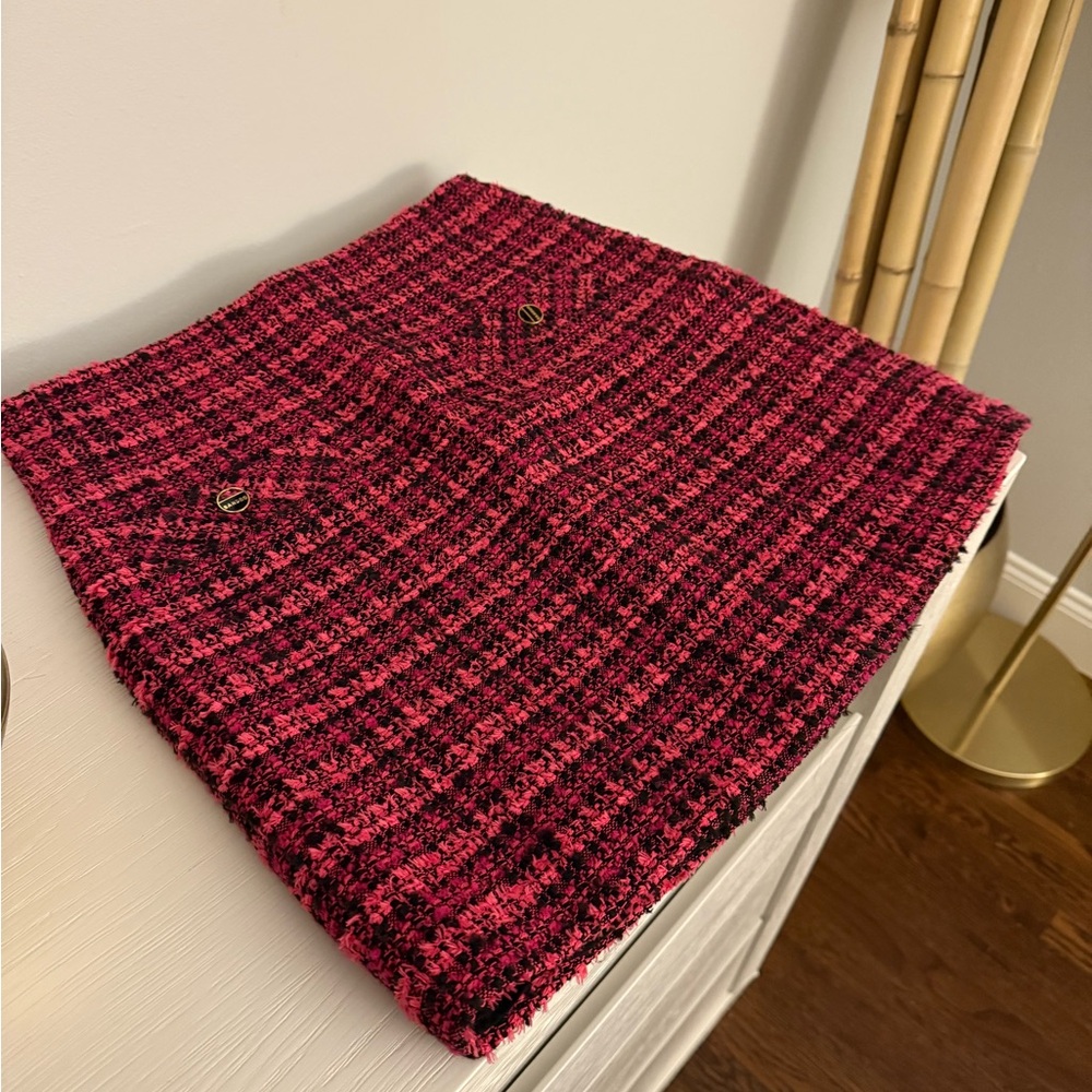 Sandro Pink and Black Tweed Skirt